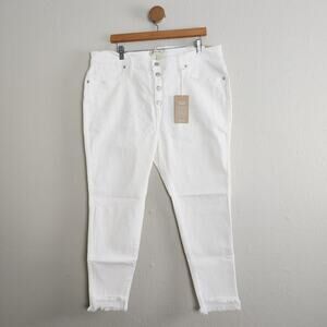 Madewell 10" High-Rise Skinny Jeans in Pure White - Step Hem - NWT - Size 35P